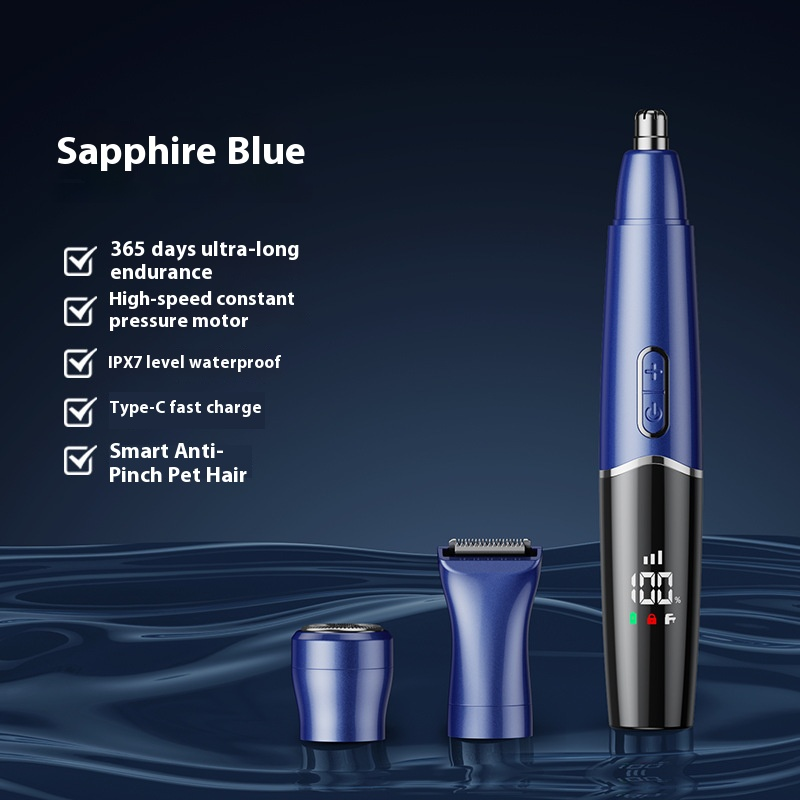 Premium Electric Nose Hair Trimmer With LED Display - Rechargeable & Waterproof - Multi-Functional Grooming Kit For Men & Women_voghion.com