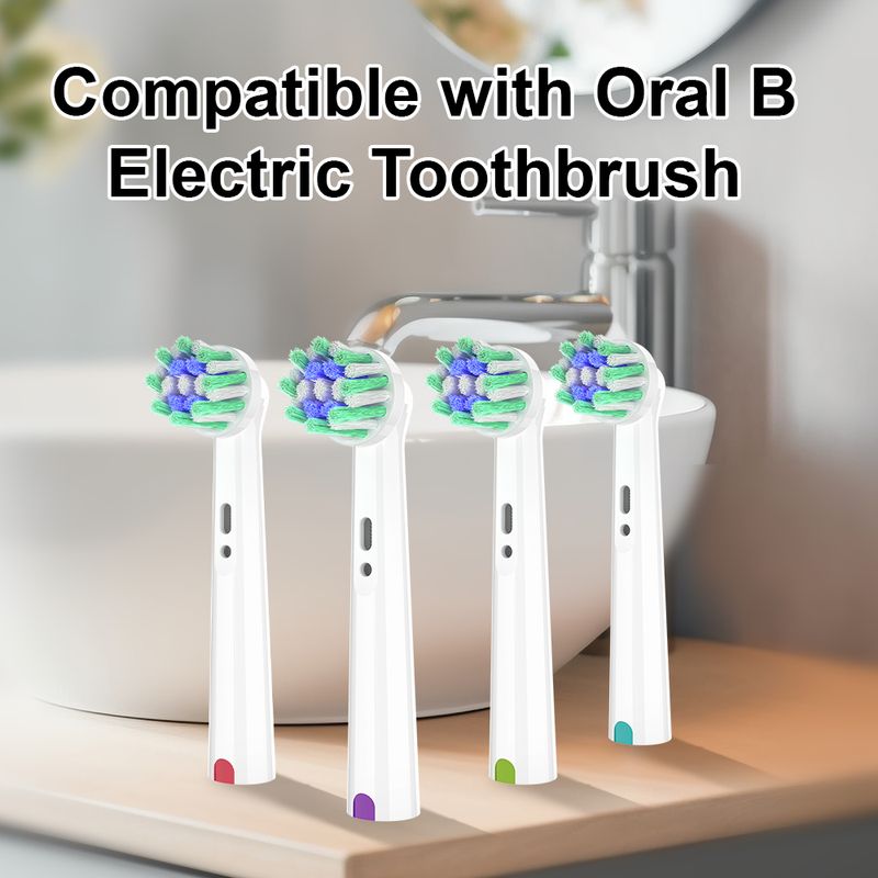4 Pcs Toothbrush Heads Compatible With Oral B Electric Toothbrush, Professional Replacement Brush Head Refills For 1000/2000/3000/5000/6000/1500/7500_voghion.com