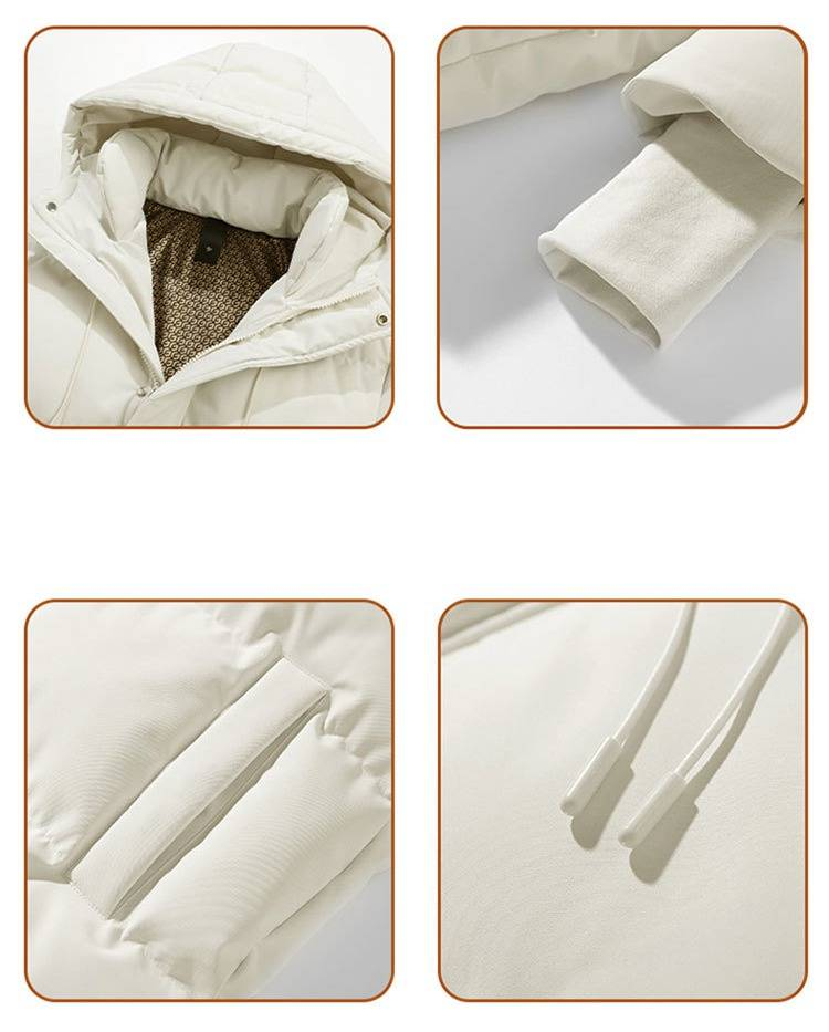 Unisex Winter Puffer Coat With Color Block Design, Thickened Warm Hooded Jacket For Men And Women_voghion.com