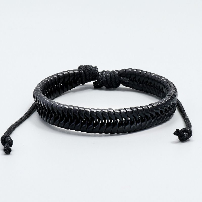 Bracelet en cuir tissé fait main, accessoires de style punk, simple, tendance, bijoux tendance, tendance, tendance, tendance_voghion.com