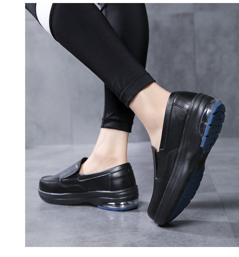 New Solid Color Round Head Low Top Leisure Small White Shoes Nurse Shoes Cushioned Leisure Loafers_voghion.com