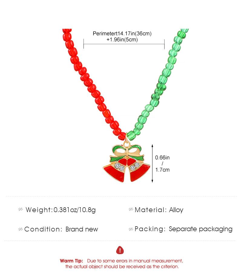 Nieuwe handgemaakte kralenketting kerstcadeau rode rijstkralen kruk sleutelbeenketting etnische stijl ketting_voghion.com