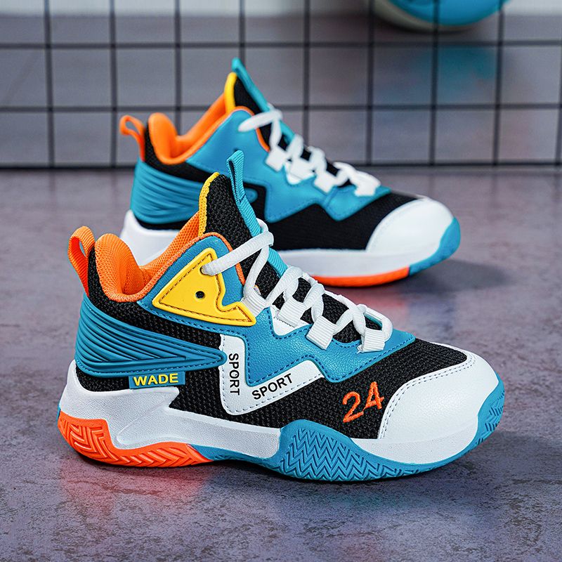 Outdoor Kids Snes 5-16Years Boys Basketball Shoes 2024 Fashion Children's Soft Sole Breathable Running & Walking_voghion.com