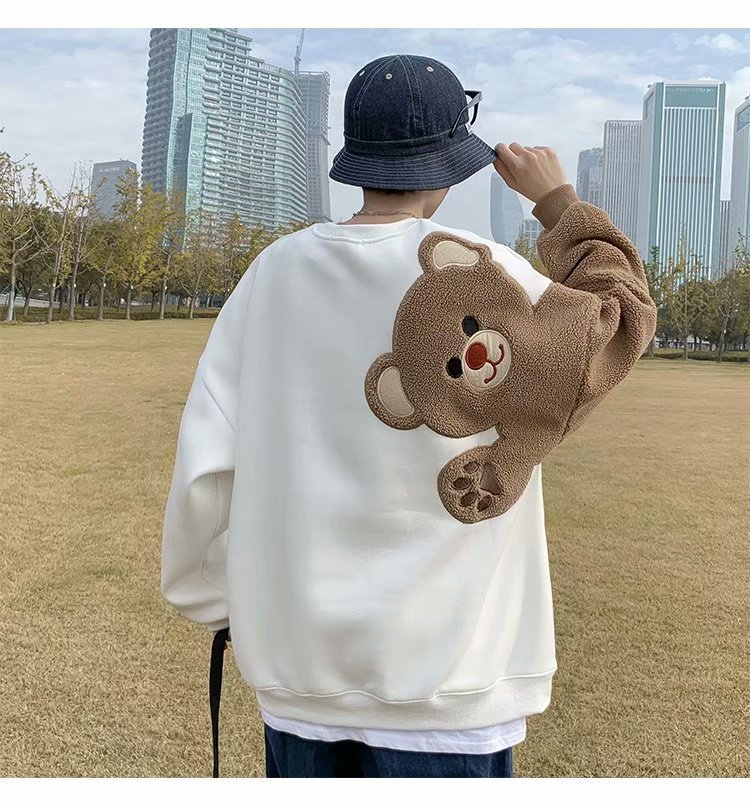 Abbigliamento da uomo Felpa con cappuccio in pile di agnello per uomo e donna, marchio Instagram, più giacca da coppia in pile spesso e allentato_voghion.com