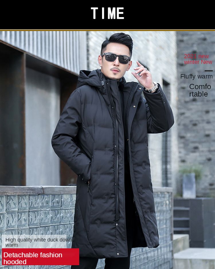 Chaqueta larga con capucha de alta calidad, holgada, de pato blanco, gruesa y cálida, para invierno, para hombre, abrigo de nieve, 2025_voghion.com
