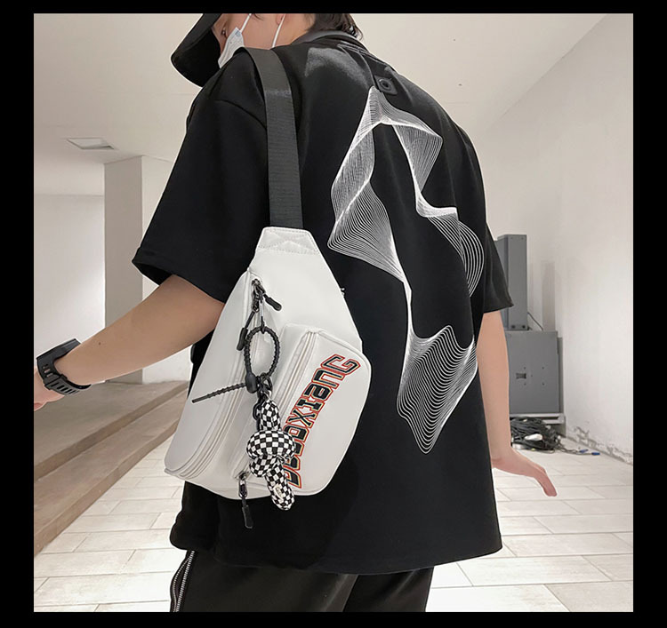 Nuovo marsupio da uomo versione coreana borsa a tracolla casual in nylon a tracolla borsa per il petto sportiva all'aria aperta di grande capacità_voghion.com