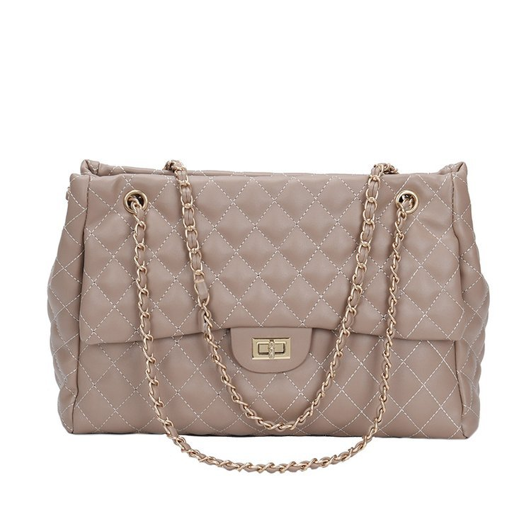 Big Bag Women's 2023 New Trendy Lingge Chain Bag Korean Version One Shoulder Crossbody Bag Fashion Embroidery Handbag_voghion.com