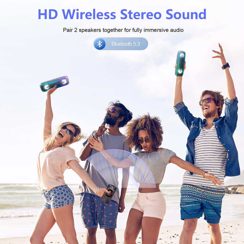 RGB Cool Sem Fio À Prova D 'Água Tambor Bluetooth Alto-falante Esportes Ao Ar Livre Portátil Subwoofer Speaker_voghion.com