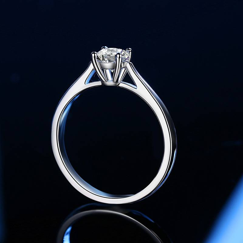 Anello in argento sterling per donna, anello in moissanite con quattro griffe, anello a farfalla_voghion.com