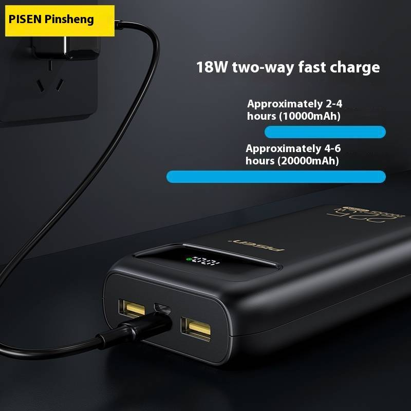 Powerbank de carregamento rápido PD de 10000 mAh e 22,5 W com visor digital, bateria externa portátil para iPhone, Samsung, Android, viagens e presentes corporativos_voghion.com