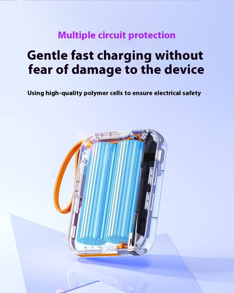 20000mAh Power Bank With Built-in Cable, 22.5W PD Fast Charging Portable Charger, Compact & High Capacity External Battery For IPhone, Android, IPad_voghion.com