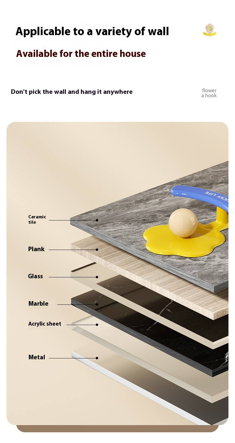 Sevimli Çiçek Yapışkanlı Kancalar - Ev, Mutfak ve Banyo İçin Matkap Gerektirmeyen Duvar Askıları (Beyaz/Sarı/Bej, 3 kg Taşıma Kapasitesi, Yerden Tasarruf Sağlayan Tek Kanca)_voghion.com