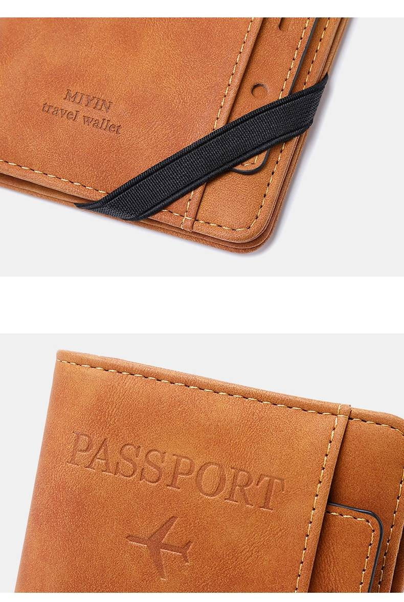 Light Luxury RFID Blocking Passport Holder - Slim Travel Wallet For Men & Women With Vaccine Card Slot, Secure PU Leather Document Organizer_voghion.com