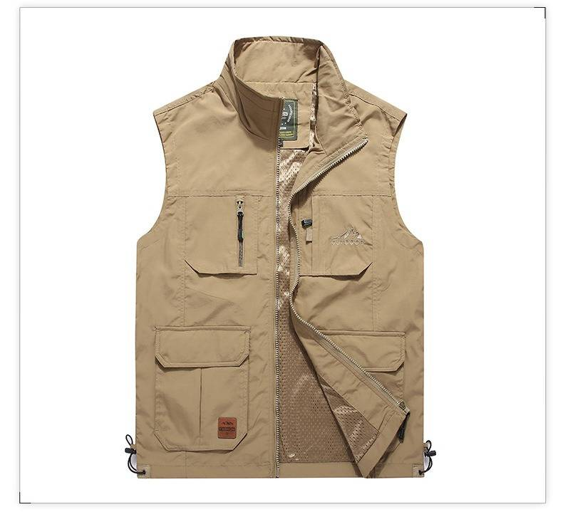 Men's Lightweight Quick-Dry Fishing Vest With Multiple Pockets, Waterproof & Scratch-Resistant For Outdoor Activities_voghion.com