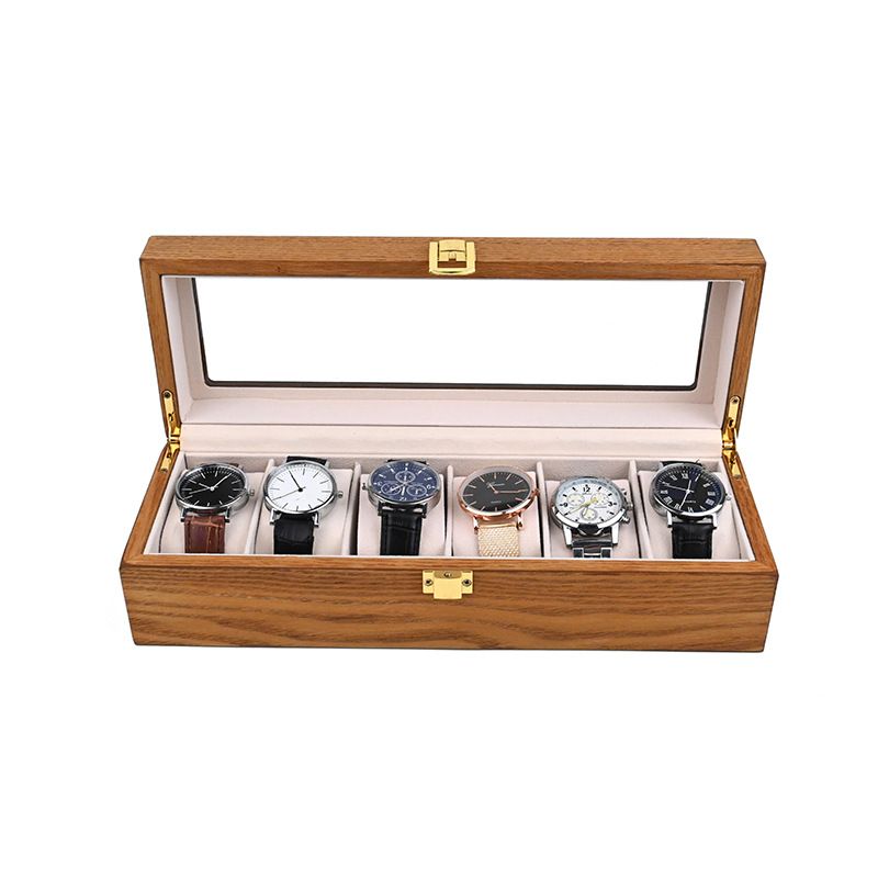 Home Storage Nuovo Spot Legno Palissandro 6 Griglia Orologio Scatola Portaoggetti Gioielli 6 Posizione Noce Anello Scatola Portaoggetti_voghion.com