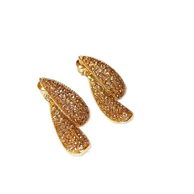 Leaf Stud Earrings For Women's Light Luxury And High-end Two-wear Full Diamond Earrings, Unique Foreign Style And Versatile Personality Tide Earrings_voghion.com