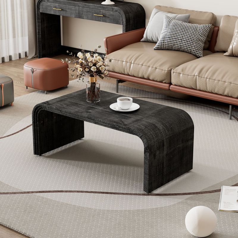 Minimalist Coffee Table With Curved Art Deco Design For Living Room Or Dining Room_voghion.com