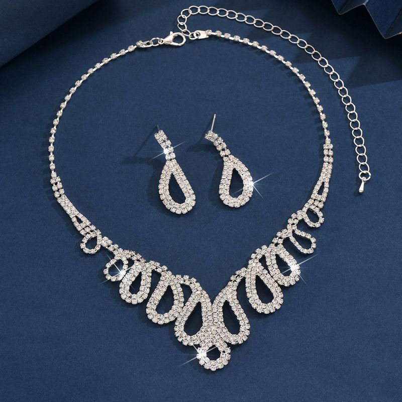 Necklace set earring jewelry set banquet dress set necklace fashionable all match bridal jewelry_voghion.com