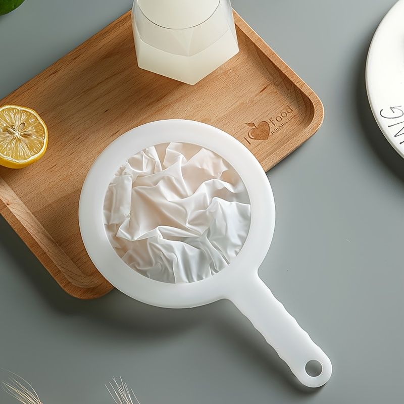 Embudo de cocina de nailon con asa, filtro de malla de plástico para leche de soja, zumo, herramienta de filtrado de grado alimenticio con drenaje de residuos, paquete de 2_voghion.com