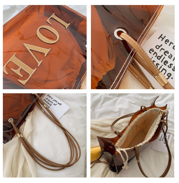 Stylish Transparent Tote for Women, Versatile PVC Shoulder Bag with Roomy Space_voghion.com