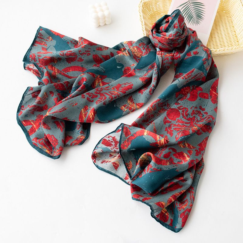 Regalo mamma 100% seta di gelso sciarpa di alta qualità, foulard, scialle da donna nonna bifacciale_voghion.com