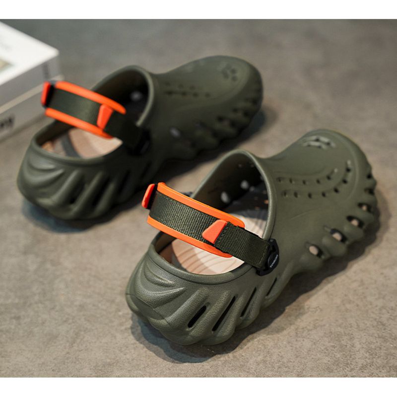 Sandalias de verano para hombre, informales, con suela gruesa y agujeros, antideslizantes, de EVA, resistentes al desgaste, para playa, interiores y exteriores_voghion.com