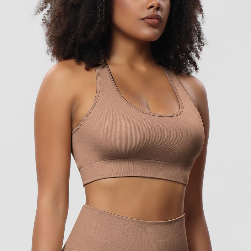 yoga suit sports underwear high intensity shockproof running bra bra summer fitness clothes women's suit_voghion.com