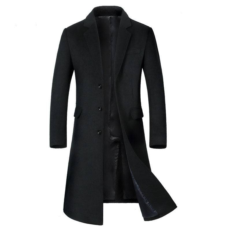 Herrenmantel aus Wollmischung im britischen Stil – Mittellanger einreihiger Trenchcoat (Slim Fit, Winter, M-5XL)_voghion.com