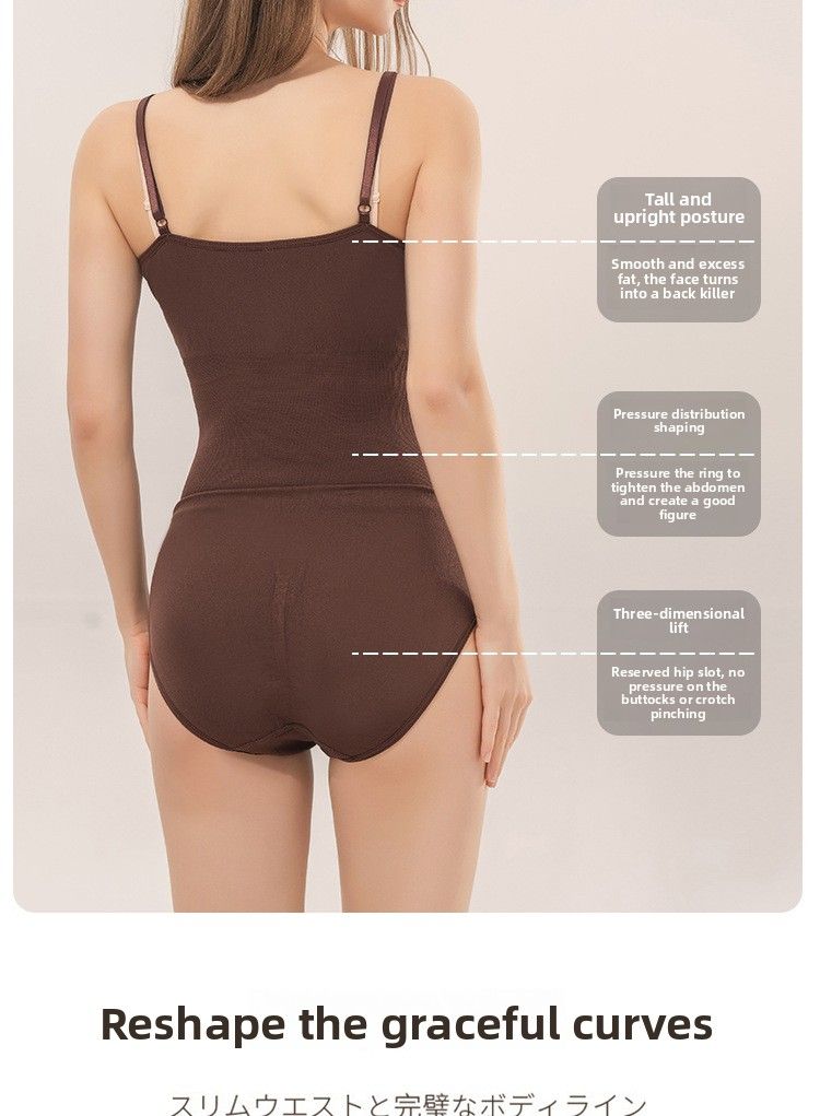Gorset damski modelujący brzuch, modelujący pośladki po porodzie, bezszwowa bielizna modelująca, jednoczęściowy, modelujący brzuch_voghion.com