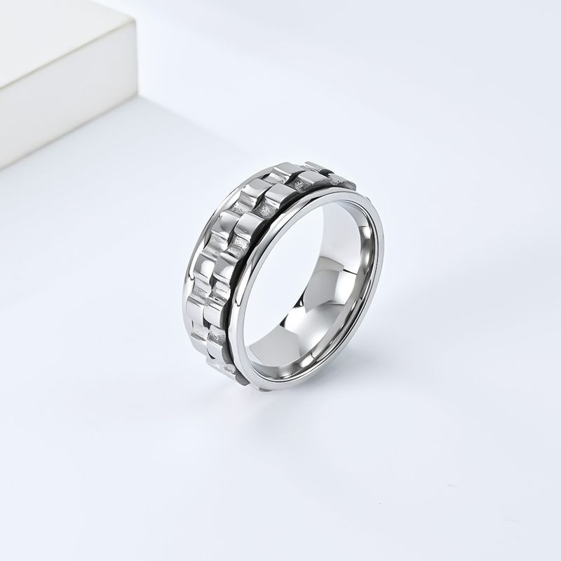 Anello di decompressione con ingranaggi rotanti per alleviare l'ansia, design di lusso leggero in titanio, gioielli in acciaio per le mani_voghion.com