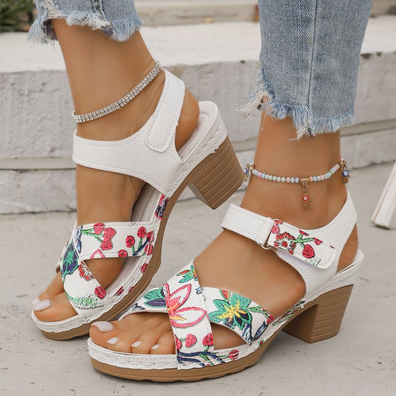 High Heeled Women's Sandals Summer New Open Toe Casual Retro Fish Mouth Sandals_voghion.com