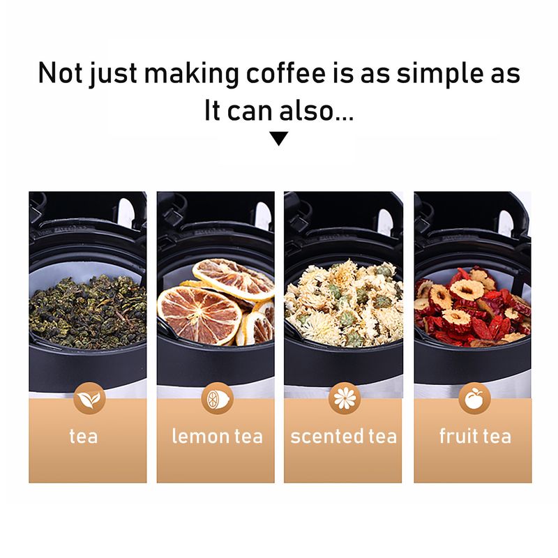 Household Fully Automatic Drip Coffee Maker, Americano Milk Tea Pot With Easy Operation_voghion.com