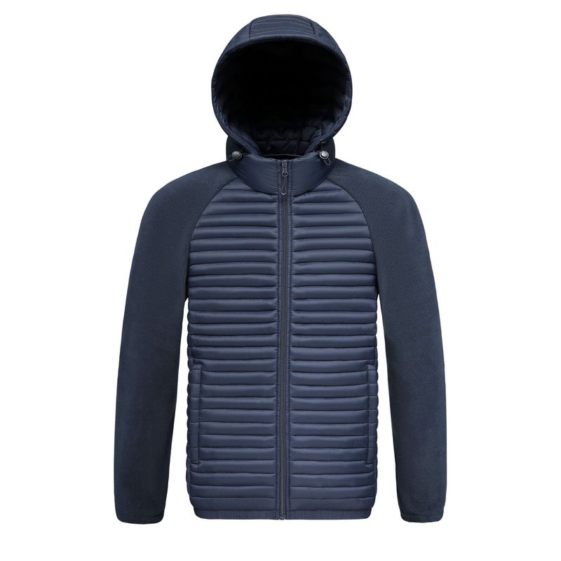 Men's Clothing Lightweight Quilted Jacket With Detachable Hood Winter Slim Fit Padded Coat For Couples Solid Color Multiple Pockets (10 Sizes)_voghion.com