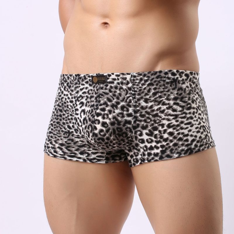 LuvBox Authentic Neiyiku Sexy Slip da uomo con stampa leopardata, a vita bassa, a quattro angoli, nuovi e traspiranti, in un unico pezzo, disponibili in dropshipping_voghion.com