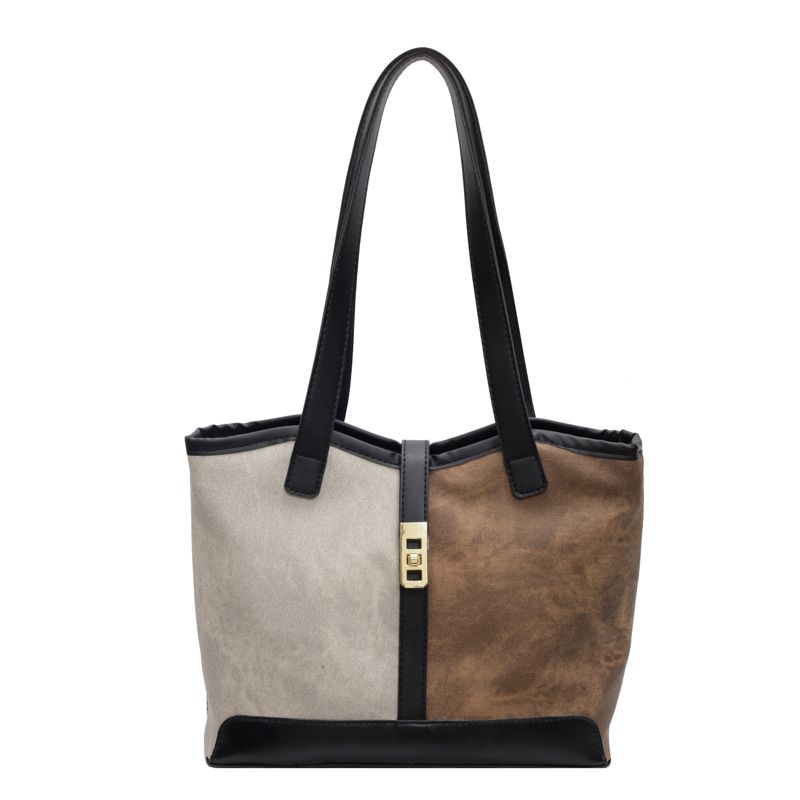 Trendy Color-Block For Women 2024 New Handbags High-End Shoulder Bags Large Capacity_voghion.com