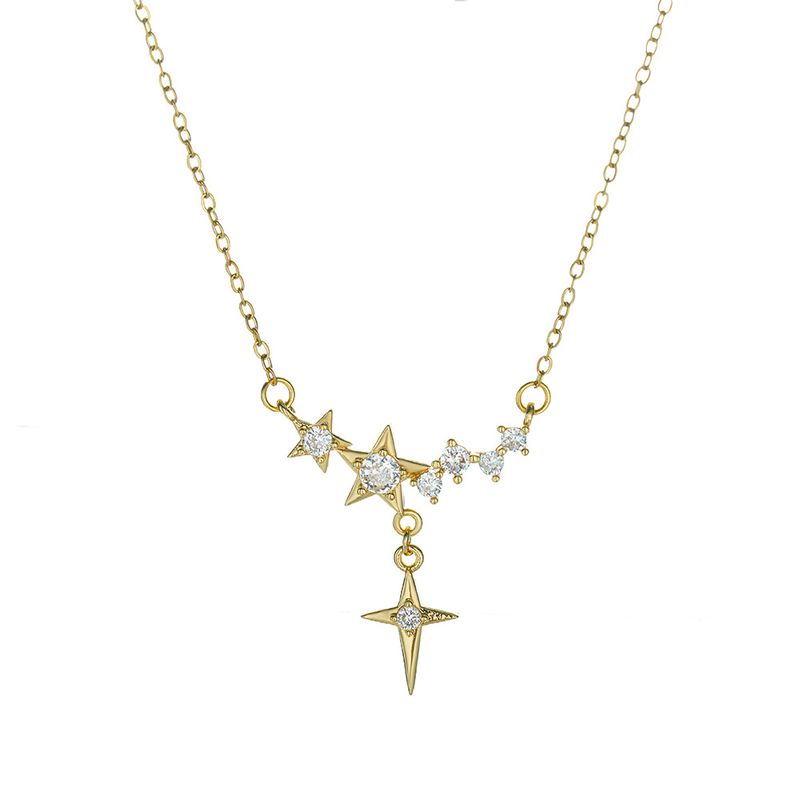 Collar de acero de titanio con colgante de borla de estrella con diseño personalizado, versión coreana, elegante y versátil para mujer_voghion.com