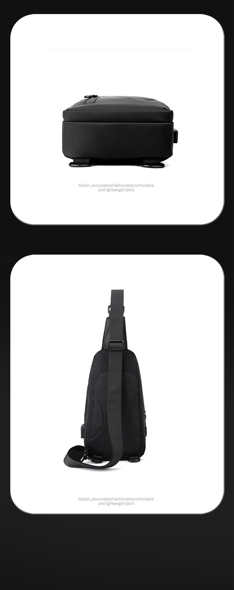 Nouveau sac de poitrine imperméable pour homme, sac à bandoulière simple, sac à dos à la mode_voghion.com