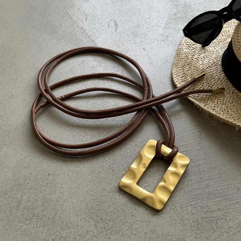 Yanshuang INS Stil Gürtel Frauen Weiche Leder Seil Dünne Dekoration Für Kleid Hemd Krawatte Taille Kette Zubehör YD20253_voghion.com