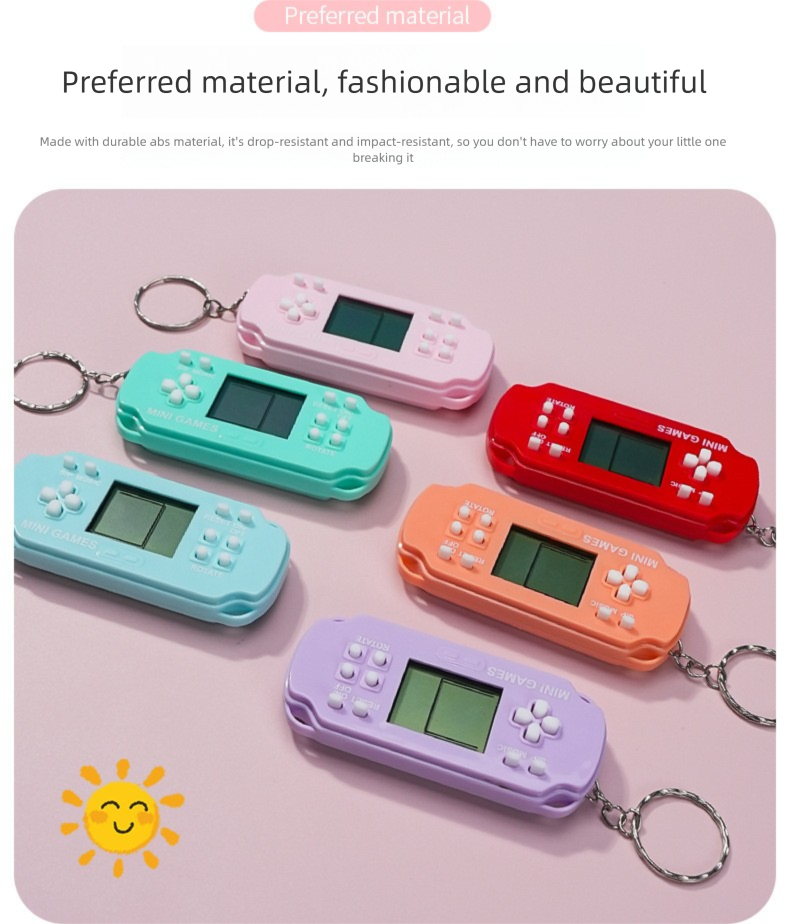 Mini Tetris Handheld Game Console Children's Cute Toy Gift Keychain Pendant_voghion.com