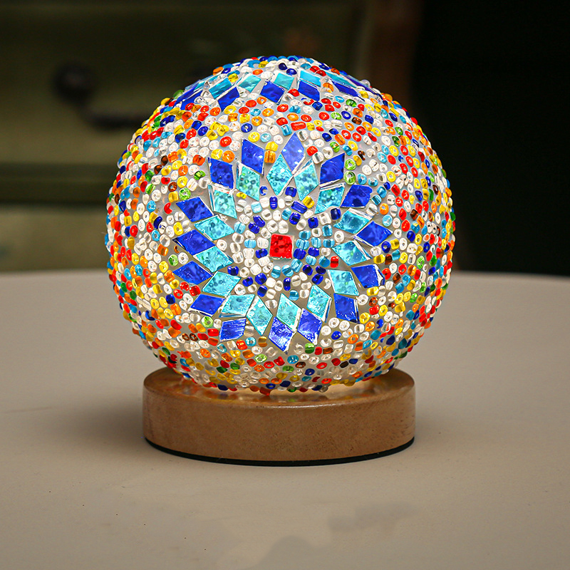 LED créative baroque veilleuse romantique et libre Style bohème créatif charge lampe de Table décorative en verre lumière_voghion.com