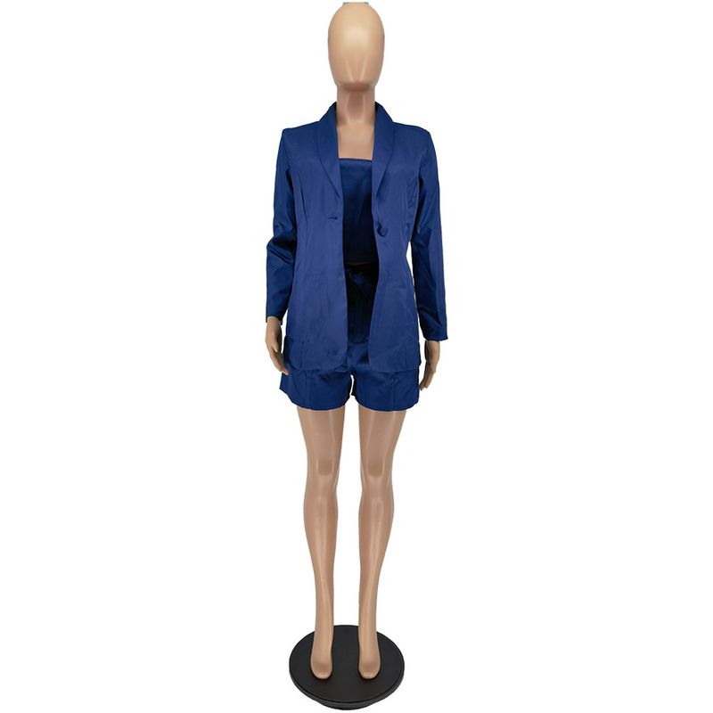 Damenbekleidung Sommermode Neue einfarbige Spitze Kleiner Anzug Dreiteiliger Anzug_voghion.com