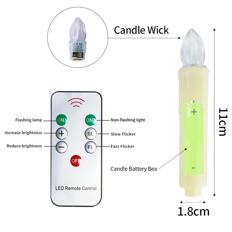 Drijvende LED-kaarsen met afstandsbediening en clips - 10 stuks, wisselend in meerdere kleuren, timerfunctie, voor kerst- en Halloweenfeestdecoraties_voghion.com