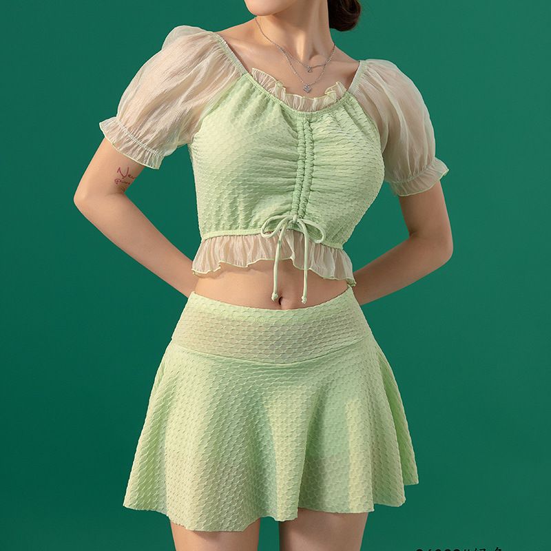 Maillot de bain une pièce conservateur pour femmes, slim, couleur unie, push-up, vacances aux sources chaudes, nouvelle collection 2025_voghion.com