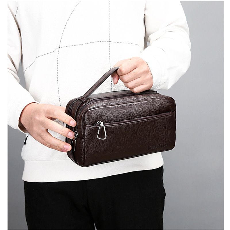 Borsa da uomo alla moda, in morbida pelle, casual, business, multitasche, grande capacità_voghion.com