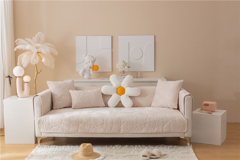 Autumn and winter style ultra soft solid color plush banana leaf sofa cushion modern simple double sofa cushion cloth factory direct sales_voghion.com