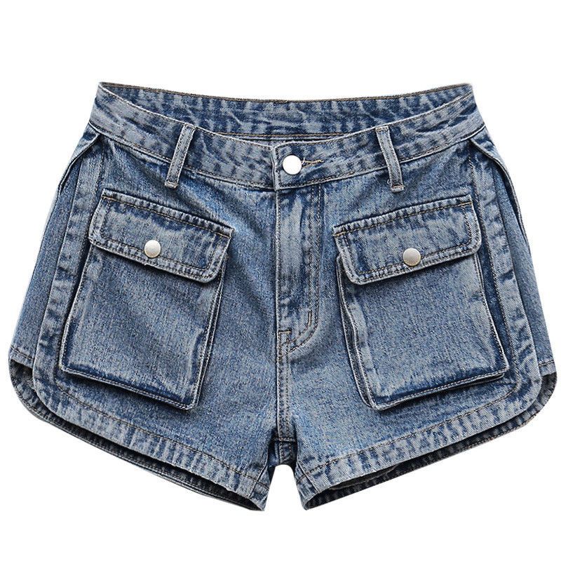 Short en jean de travail pour femme été 2024, nouveau design de niche, taille haute, style fin, jambe large, fille épicée ultra_voghion.com