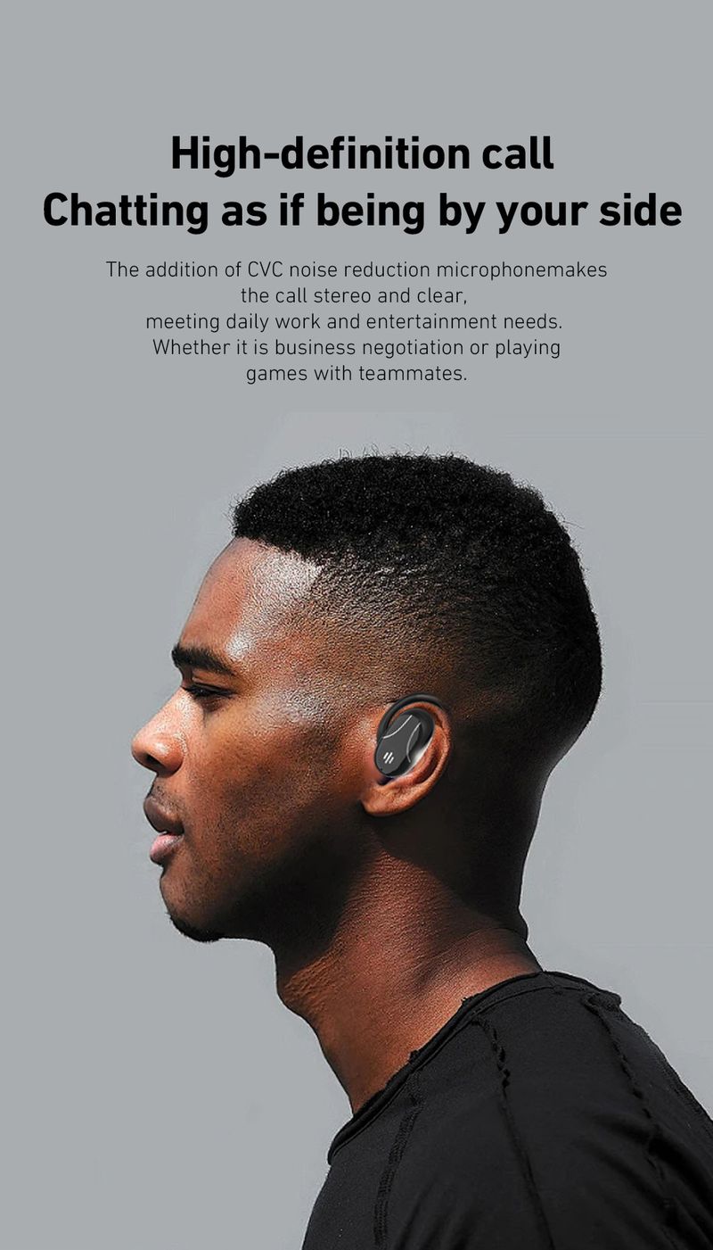 SP30 ENC Noise-Canceling Touch-Control Wireless Bluetooth Earphones - Open-Ear Sport Headphones For Workout & Exercise_voghion.com