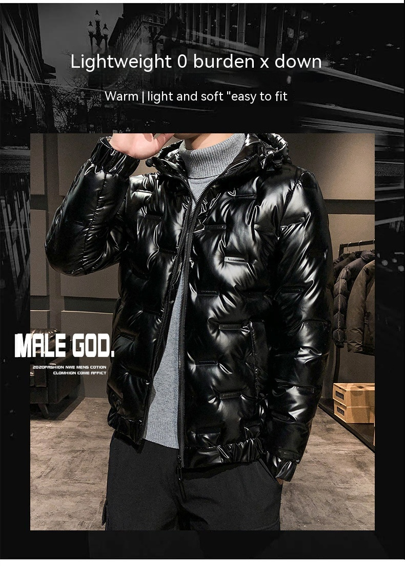 2023 New Trendy Bright Face da uomo in piumino edizione coreana leggero e slim fit cappotto invernale per ragazzi_voghion.com