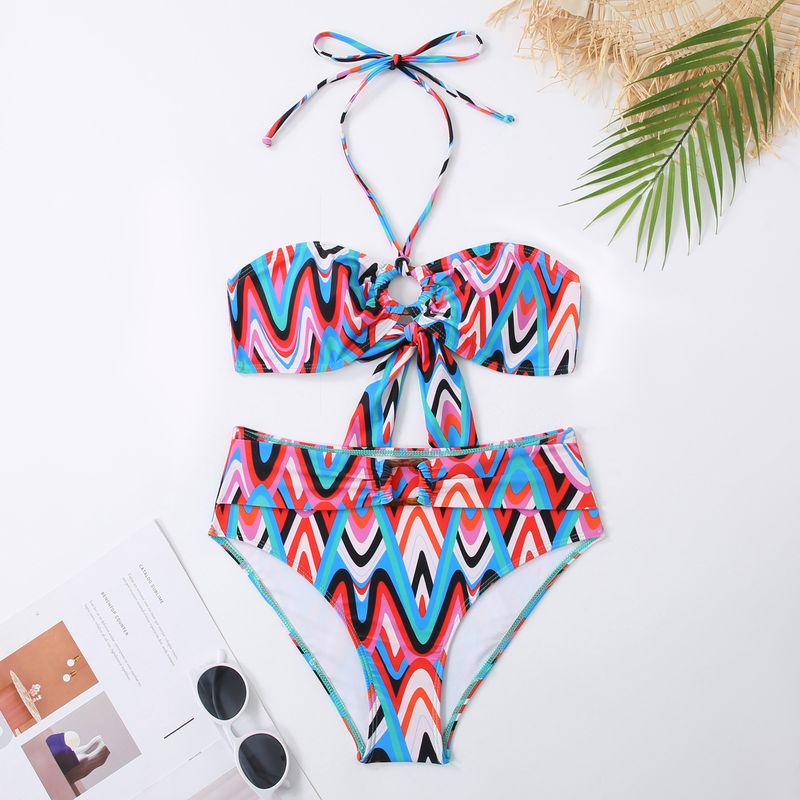 Maillot de bain trois pièces imprimé pour femme, bikini sexy à la mode_voghion.com