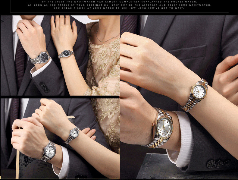 Montre à quartz lumineuse pour couple, tendance et décontractée, pour homme et femme_voghion.com